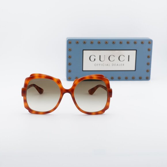 Gucci GG1431S 002 Square Sunglasses - Havana/Brown main image 9